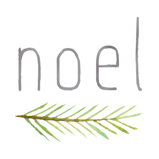 Merry Christmas Noel with Spruce Branch by Spindriftdesigns