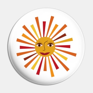 Beautiful Retro Boho Sun Face Pin