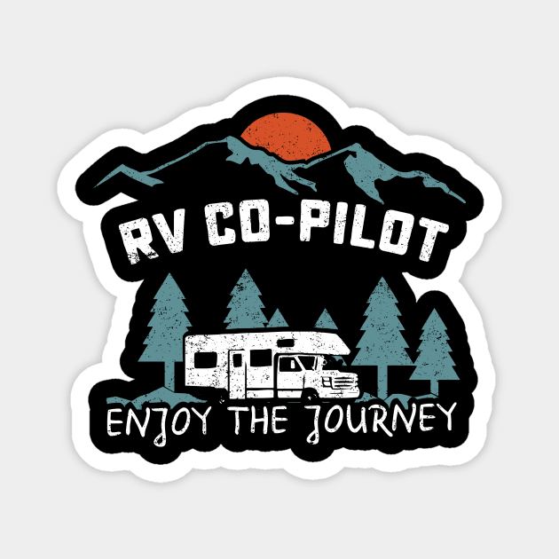 RV Couples Camping With RV, Mountains Travel Outdoors Gift Magnet by Wicked Zebra