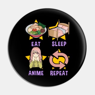 Cute Eat Sleep Anime Repeat Funny Anime Obsessed Pin