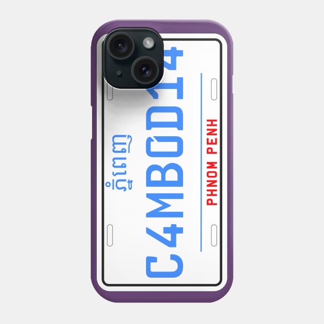 Cambodia car license plate Phone Case by Travellers