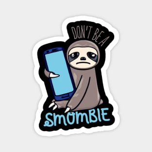 Smombie Sloth, Bored Sloth With Mobile Phone Magnet