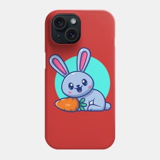 Cute Rabbit With Carrot Cartoon Phone Case