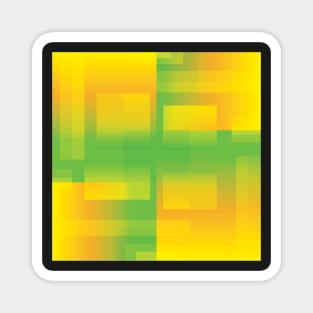 Gold and Green Squares Magnet