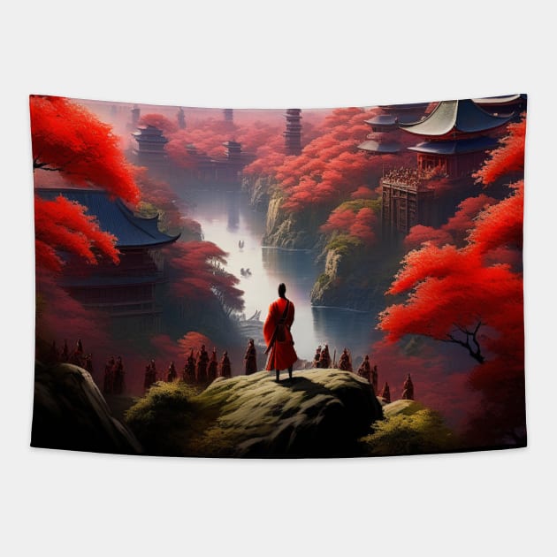 Serene - Collage Art Tapestry by AnimeVision