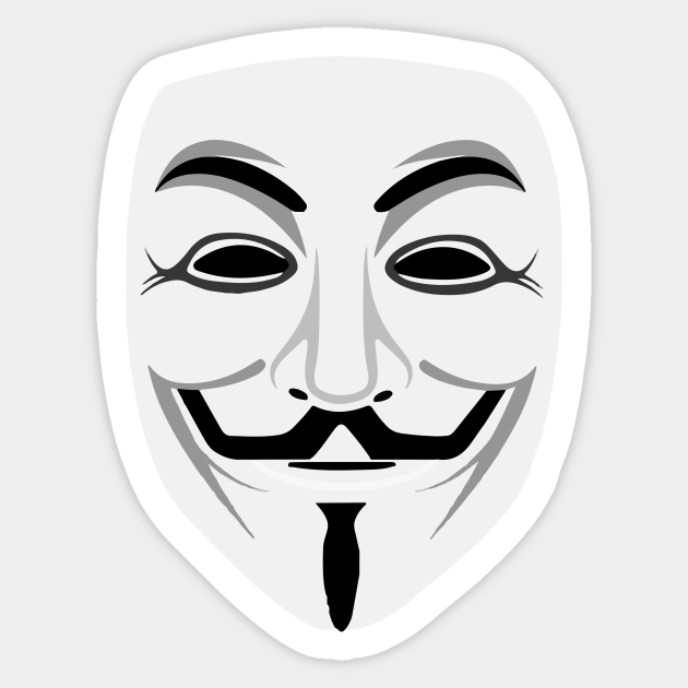 Anonymous Mask Sticker Hacker Mask Sticker Teepublic