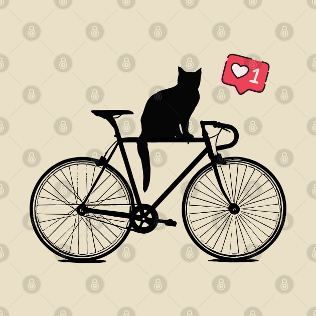 Cat on bike by Crooked Skull