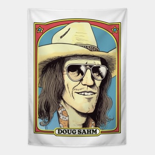 Doug Sahm -- Retro Illustration Fan Artwork Tapestry