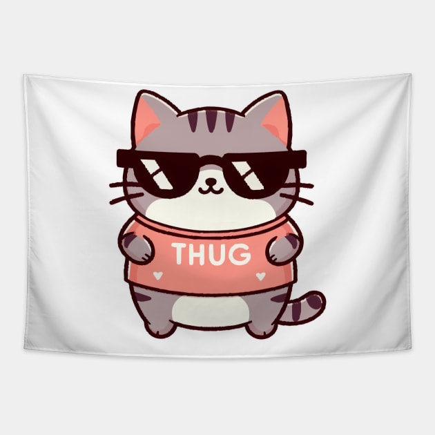 Thug cat Life Tapestry by fikriamrullah