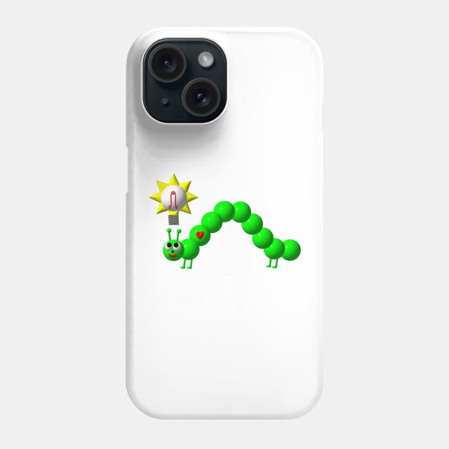 Cute Inchworm with an Idea Phone Case by CuteCrittersWithHeart