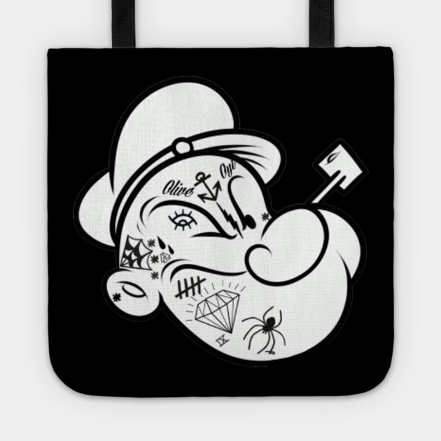 Face Tattoo Popeye Popeye Tragetasche Teepublic De