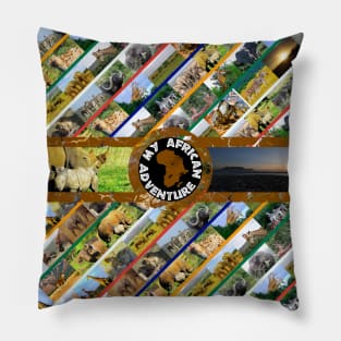 My African Adventure Wildlife Collage Pillow