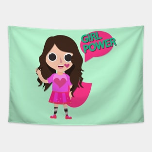 Girl power kids cute cartoon Tapestry