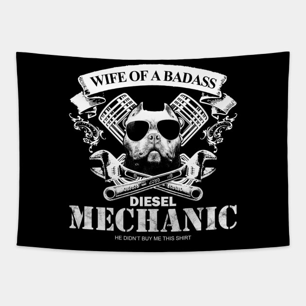 Wife of a Badass Diesel Mechanic Tapestry by giovanniiiii