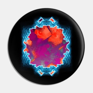 Electrifying Neon Glitch - Abstract Pop Art Pin