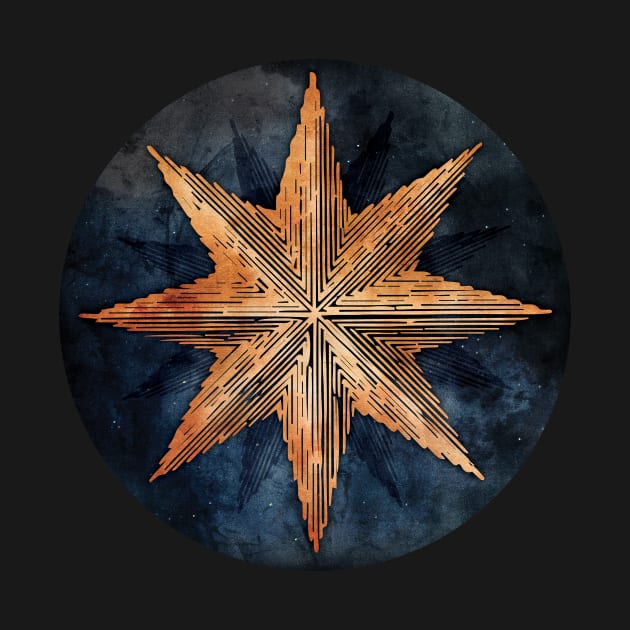 Star of Night - Nautical Compass Star by directdesign