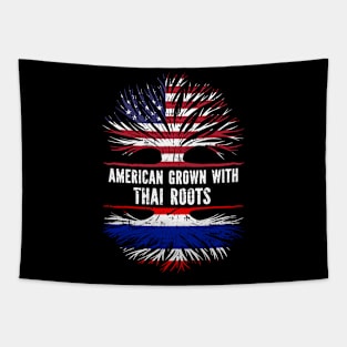 American Grown with Thai Roots USA Flag Tapestry