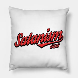 Satanism 666 Retro Team Logo Pillow