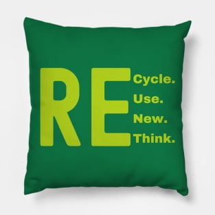 Recycle Reuse Renew Rethink Pillow