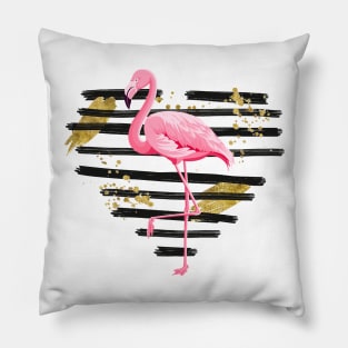 Flamingo with distressed heart Pillow