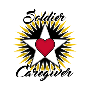 Soldier Caregiver black font design T-Shirt