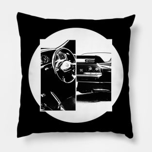 NISSAN SKYLINE GT-R R33 Black 'N White 5 (Black Version) Pillow