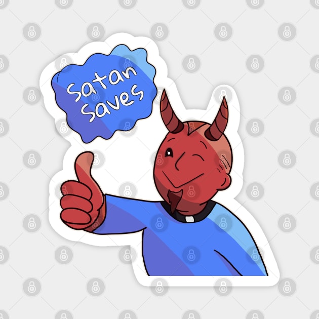 Satan Saves Magnet by nonbeenarydesigns