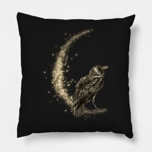 Raven Spirit Animal - Pagan Moon Pillow