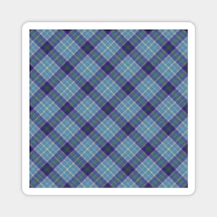 Blue and Green Plaid Texas Tartan Diagonal High Res 300 DPI Magnet