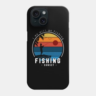 fishing sunset vintage Phone Case