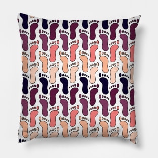 Human Footprints Warm Palette Pillow