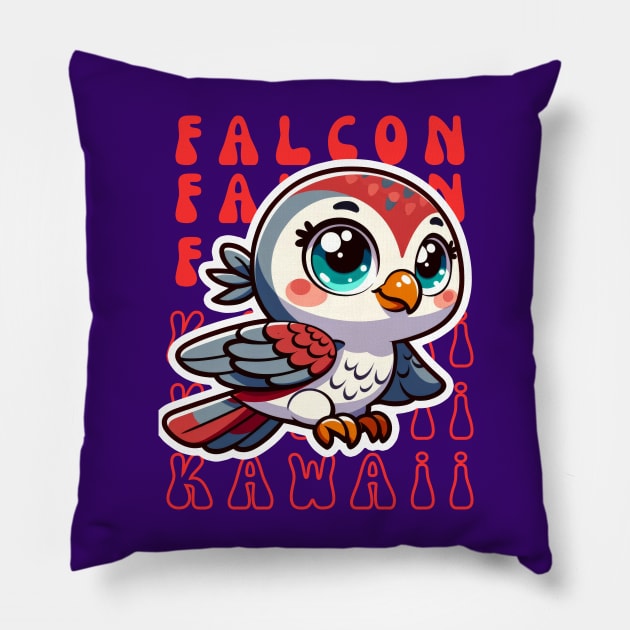 Kawaii Falcon Pillow by TranquilAsana
