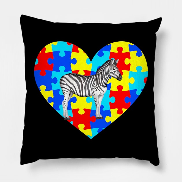 autism day zebra Pillow by teespra