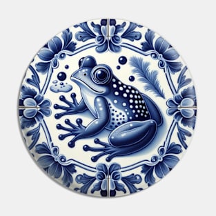 Delft Tile With Dotted Frog No.2 Pin