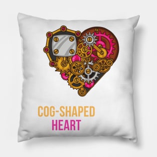 Cog-Shaped Heart Pillow