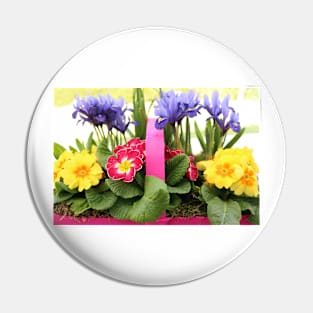 Colourful Spring Flowers Pin