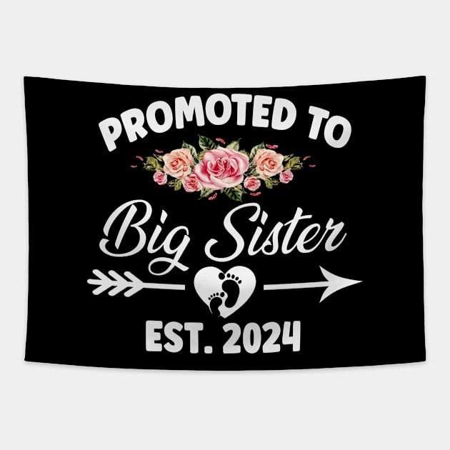 Promoted to Big Sister Est 2024 Pregnancy Announcement Tapestry by New Hights