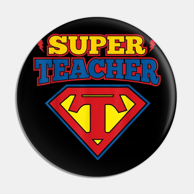 Superteacher Superhero Funny Teacher Gift idea Pin by Vicenta Aryl