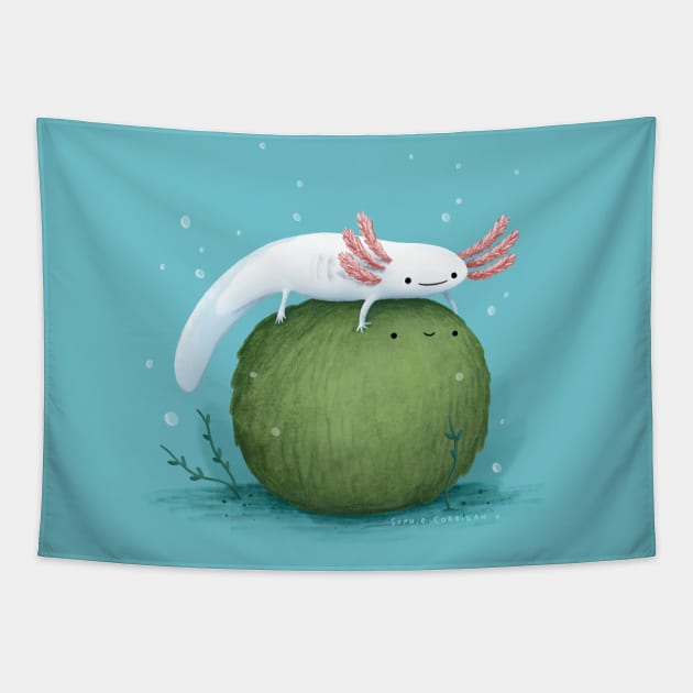 Axolotl on a Mossball Tapestry by Sophie Corrigan