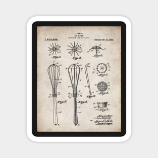 Whisk Patent - Baking Art - Antique Magnet