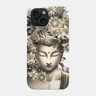 Buddha flowers meditation light version Phone Case