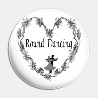 Round Dancing Flower Heart Pin