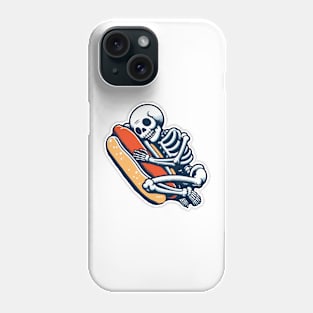 skeleton hug hot dog Phone Case