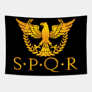 SPQR T-shirt Golden Eagle Logo Tapestry