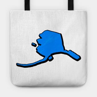 Bright Blue Alaska Outline Tote