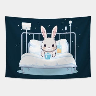 White bunny rescue in the hospital Tapestry