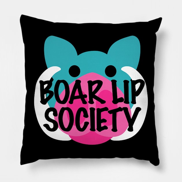 Boar Lip Society Pillow by birdiestreasuretrove