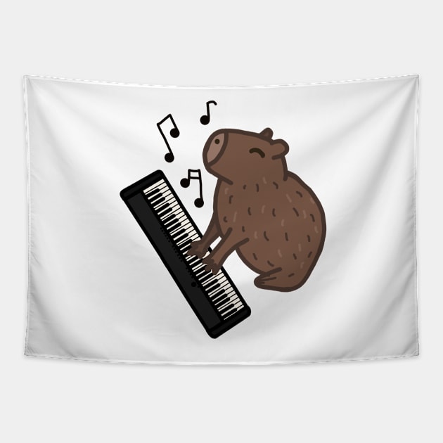 Keyboard Capybara Tapestry by Artstuffs121