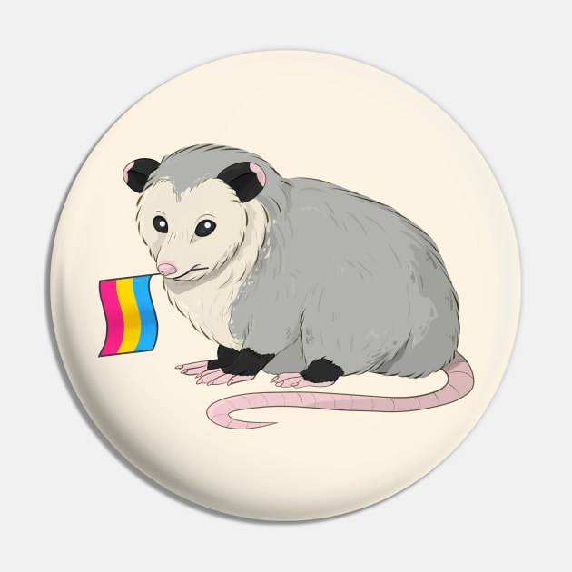 Pansexual Pride Opossum Pin by celestialuka