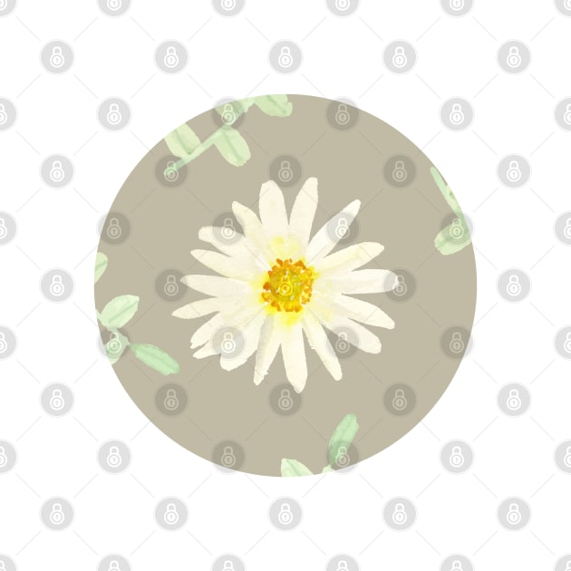 Daisy | Watercolor | Art | Pattern | Grey by Harpleydesign